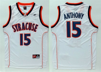 Maillot De Basket NCAA Syracuse University Carmelo Anthony 15 Blanc